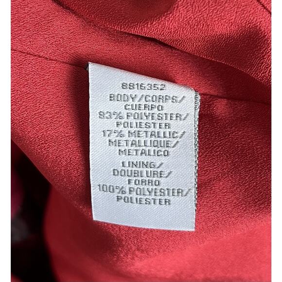 Theia Sybille Puff Sleeve Cocktail Mini Dress Metallic Shadow Peony Plus Size 16 - Picture 8 of 8